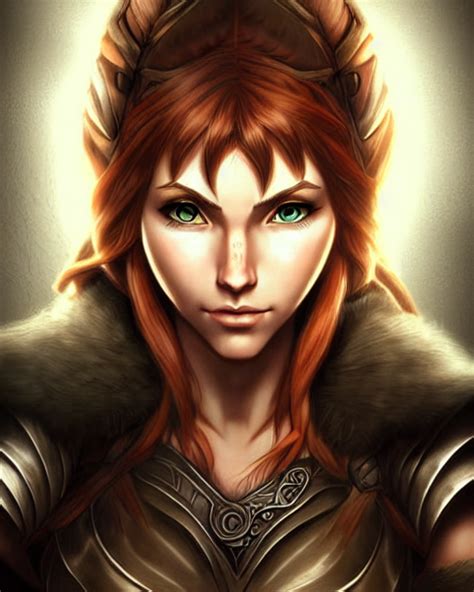 Prompthunt Aela The Huntress From Skyrim Cute Fine Face Pretty Face Realistic Shaded