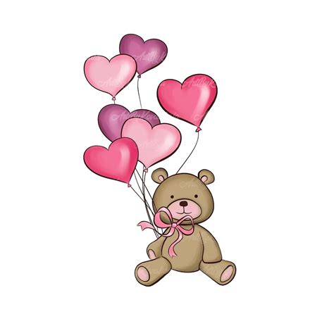 Teddy Bear Png Valentines Day Clipart Teddy Bear Clipart Digital Download Etsy
