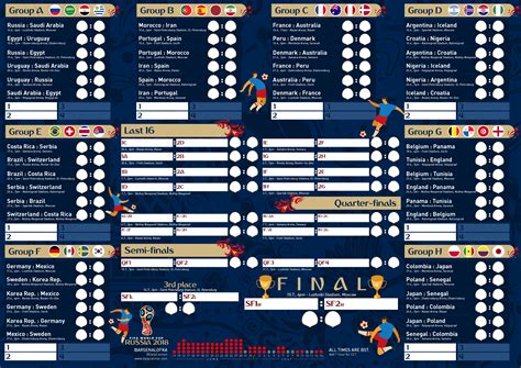 Printable World Cup Wall Chart Download Yours For Free With Fixtures Times And Dates England