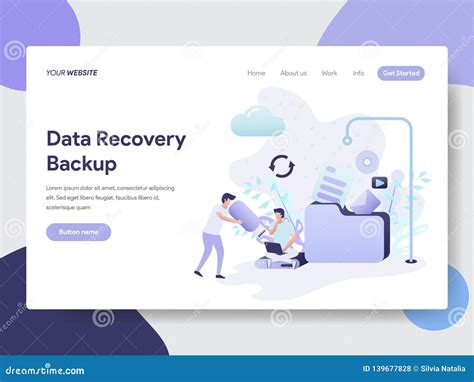 Landing Page Template Of Data Recovery Backup Illustration Concept