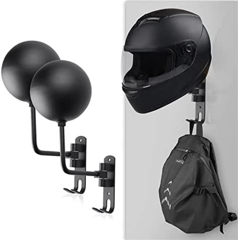 Skyjdm 2 Pack Motorcycle Helmet Holder Wall Mount Helmet