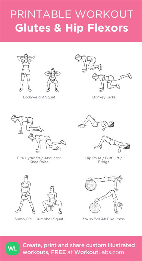 Hip Flexor Exercises Glutes And Hip Flexors My Visual Workout Created At • Click