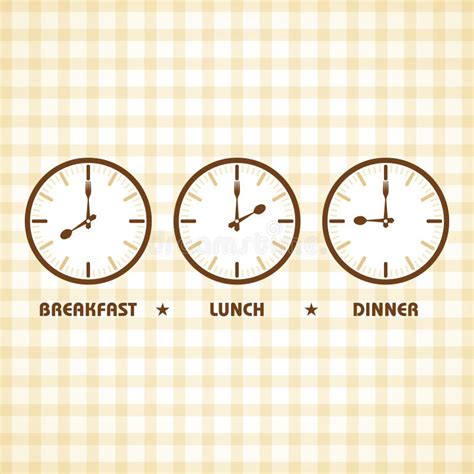 Breakfast Lunch And Dinner Time Stock Vector Illustration Of Dessert