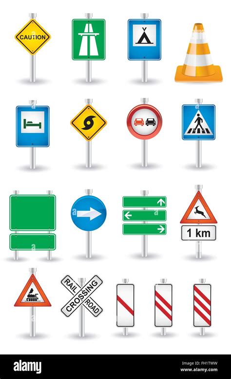 Road Signs Set Stock Vector Image And Art Alamy