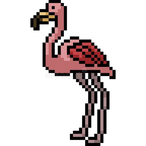 Vector Pixel Art Flamingo Vektor Abbildung Illustration Von Kunst