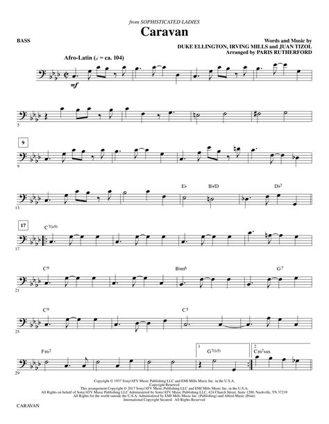 How to read music bass clef with free download. Caravan - Bass Sheet Music | Paris Rutherford | Choir Instrumental Pak