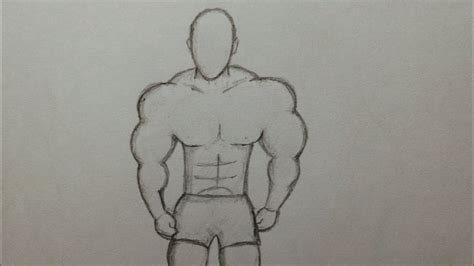 Buff Guy Drawing Muscle Man Sketch Drawing Muscular Body Buff Guy