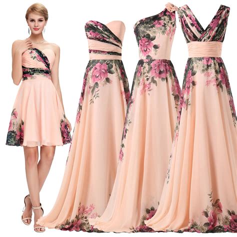 Fall wedding season is upon us. Floral Wedding Guest Long Short Evening Party Formal Prom ...