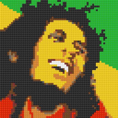 Bob Marley Brick Mosaic Mosaic Wall Art Pixel Art Diy Etsy