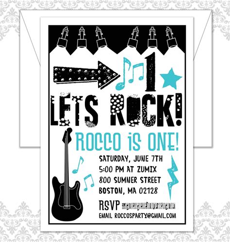 Rockstar Birthday Invitation Rocker Birthday Rocker Party Etsy
