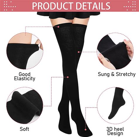 Yolev Extra Long Socks Thigh High Cotton Socks Extra Long Boot Stockings Over Knee Leg Warmers