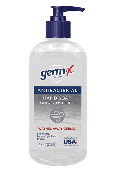 Germ X Fragrance Free 16 Oz Antibacterial Liquid Hand Soap Germ X