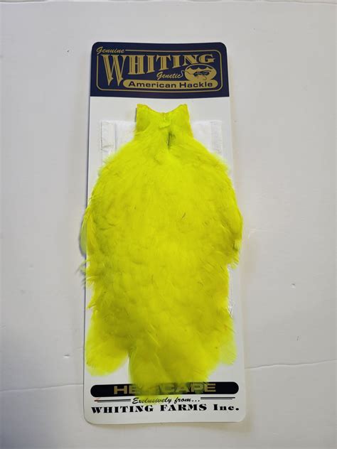 New American Hen Cape White Dyed Fl Yellow Chartreuse Premier Angling