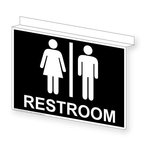 Restroom With Symbol Sign Rre 6990ceiling Whtonblk Restrooms