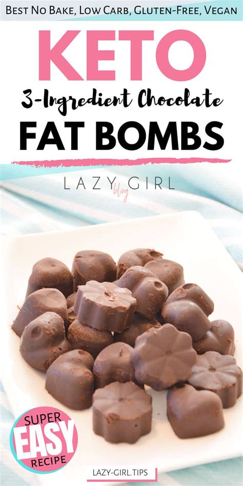 3 Ingredient Chocolate Keto Fat Bombs Low Carb Vegan Lazy Girl