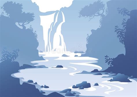 Mountain Waterfall Stock Vector Illustration Of Water 31749006