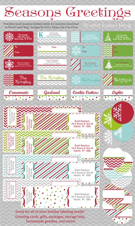 We provide free downloadable microsoft word and pdf templates of each so you can ensure your content accurately matches the label layout. Free Printable Holiday Address Labels | Free printable labels & templates, label design ...