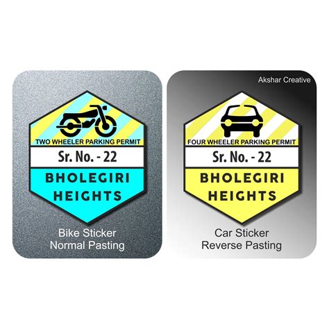Vehicle Gate Pass Stickers Car Parking Permit Stickers Car Parking