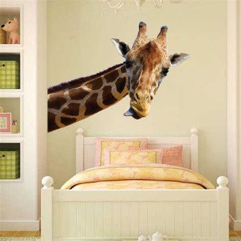 Leaning Giraffe Wall Decal Design Wall Mural Vinyl Removable Etsy