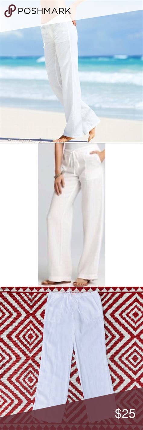 Victoria’s Secret White Linen Drawstring Pants Linen Drawstring Pants White Linen Drawstring