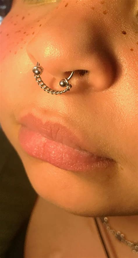 Septum Chain For Both Magnetic Septum Rings And Traditional Etsy Septum Piercing Jewelry
