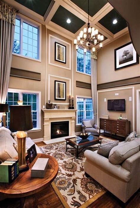 39 Pretty Fireplace Decor Ideas For Your Living Room High Ceiling