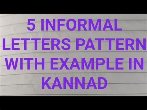 Scroll down to learn how to format informal letters and emails! kannada informal letters/class 10 Board exam - YouTube