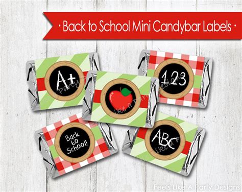 Back To School Mini Candy Bar Wrappers Instant Download Etsy