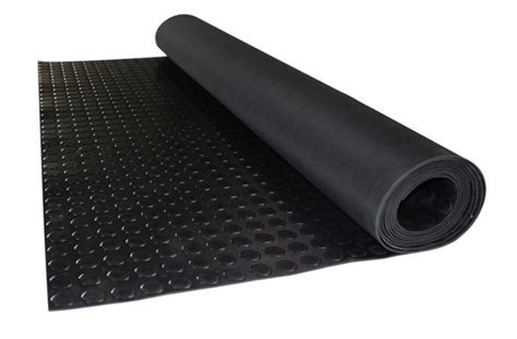 3mm Thick Durable Black Rubber Mat Rolls With Coin Pattern Qingdao