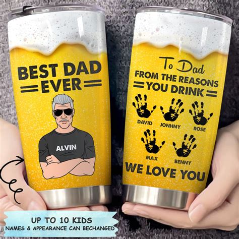 Personalized Tumbler T For Dad Best Dad Ever I Love You A T