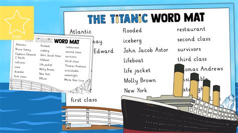 Teacher S Pet Titanic Vocabulary Mat