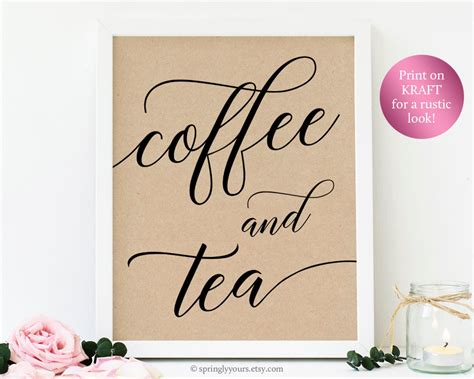 Coffee And Tea Sign Printable Coffee And Tea Bar Sign Baby Etsy