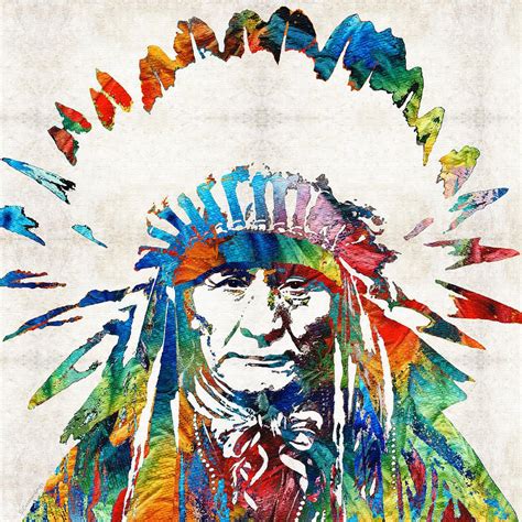 Native American Art Chief By Sharon Cummings By Sharon Cummings