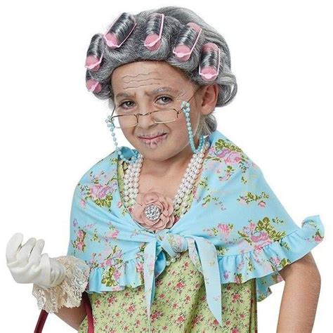 Girls Old Lady Costume Kit Party Zone Usa