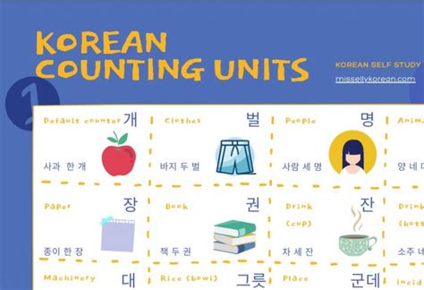 Korean Counting Units With Pdf Summary Miss Elly Korean