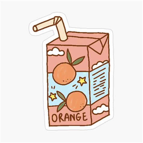 Orange Juice Sticker By Johanly Preppy Stickers Cute Stickers