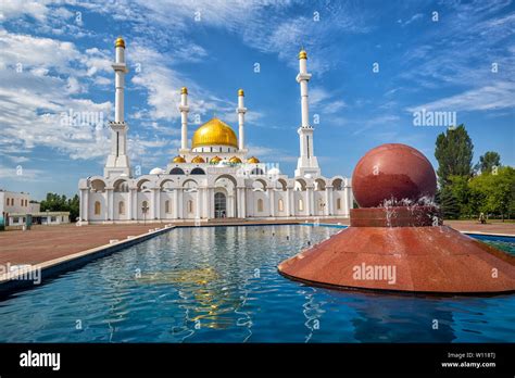 Astana Kasakhstan Beautiful Gold And White Nur Astana Mosque Is One