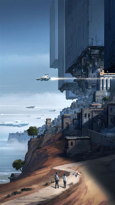 Download Wallpaper 1080x1920 Future Fantasy Spaceship Art Samsung