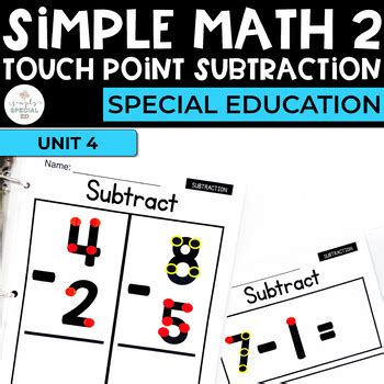 Free printable subtraction worksheets for kids help the kids in learning math by using our elementary math worksheets which is focused on subtraction. Simple Math 2:Touch Point Subtraction for Special Education | TpT