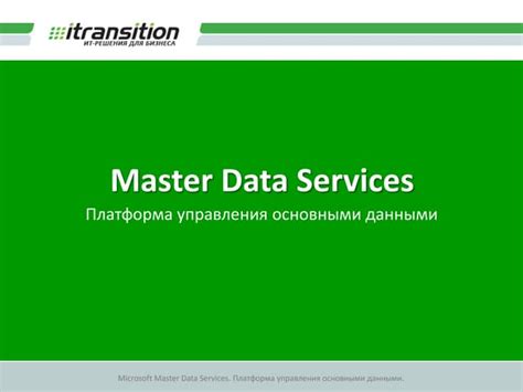Microsoft Master Data Services Master Data Management Tool Ppt