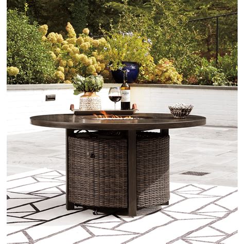 Signature Design By Ashley Paradise Trail Contemporary Round Fire Pit