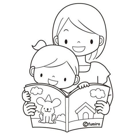 Mom Reading To Her Child Free Coloring Pages Coloring Pages