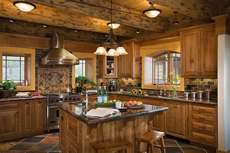 How to decorate your home with log cabin style. beautiful-log-home-kitchen-dream-decor-457323 « Gallery of ...