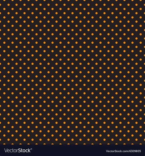 Seamless Orange Polka Dots On Black Background Vector Image