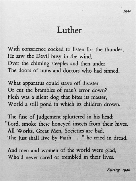 Wh Auden Luther Poems Poetry Prose