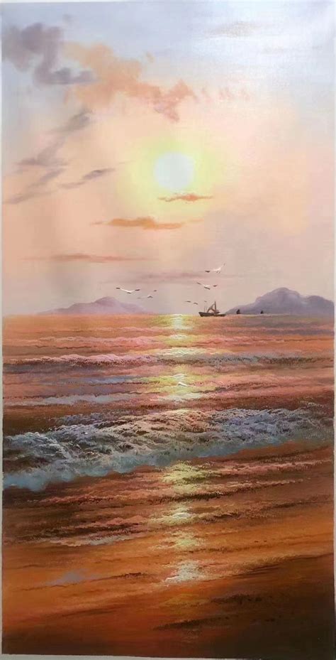 Sunrise Painting Landscape Oil Painting Original Acrylic Etsy