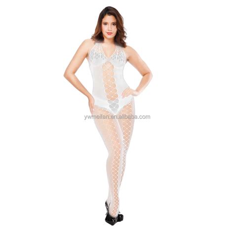 Glitter Rhinestone Fishnets Bodysuit Mature Women Sexy Underwear Erotic