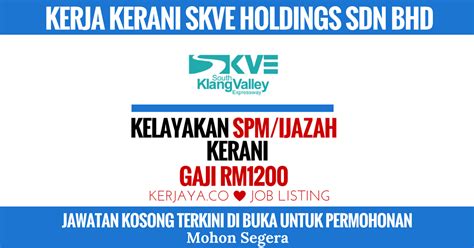 Incorporated on 13th july 2010, utm holdings provides a bridge between academia and industry and supports the. Jawatan Kosong Terkini SKVE Holdings Sdn Bhd • Kerja ...
