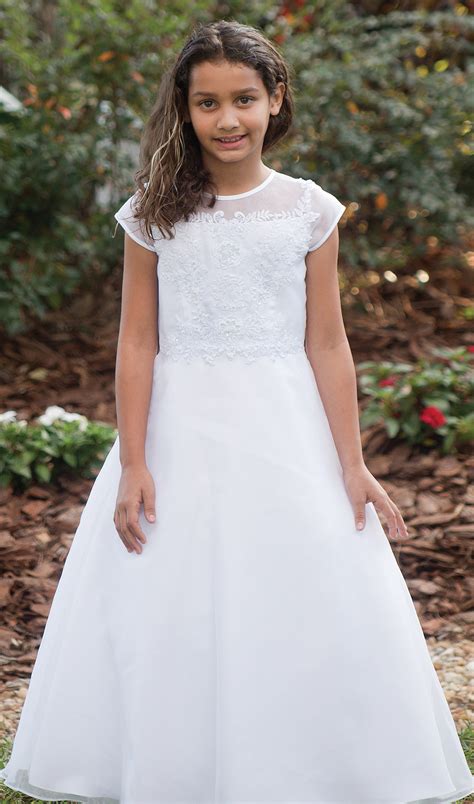Organza Flower Overlay First Holy Communion White Dress By Sarah Louise