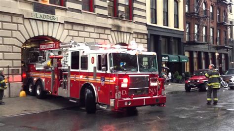 New Fdny Tower Ladder 1 And Fdny Engine 7 Return To Quarters On Duane St
